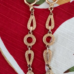 Orecchini pendenti in oro vintage anni &#39;90, Avant Garde, traforati