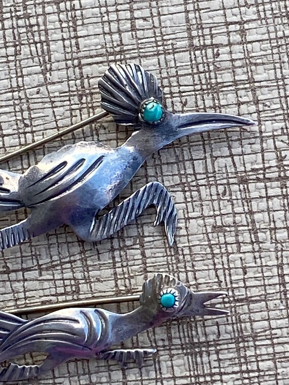 Vintage 1960s Silver Roadrunner Scatter Pins Broo… - image 5