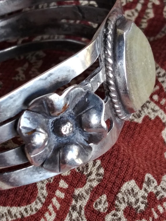 Vintage 1930s Mexican Sterling Silver Cuff Bracel… - image 6