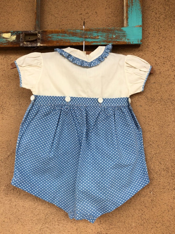 Vintage 1940s Baby Girl Romper Suit 1T to 18 Mont… - image 7