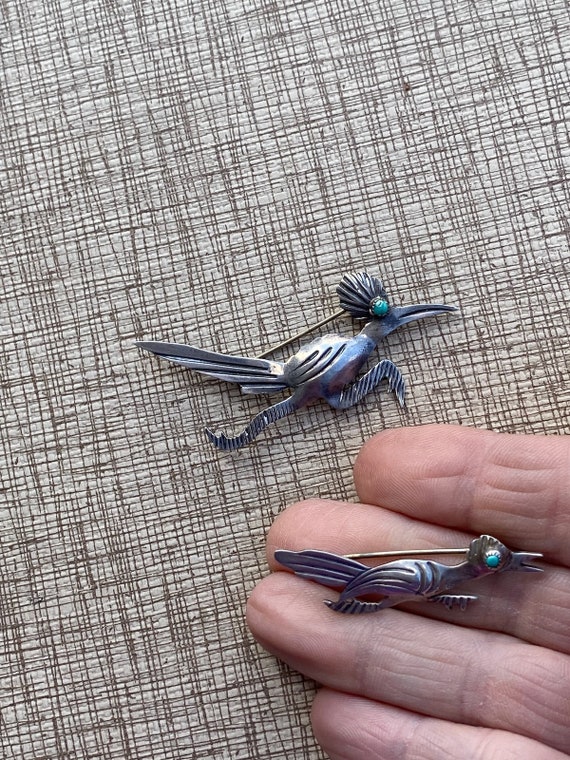 Vintage 1960s Silver Roadrunner Scatter Pins Broo… - image 4