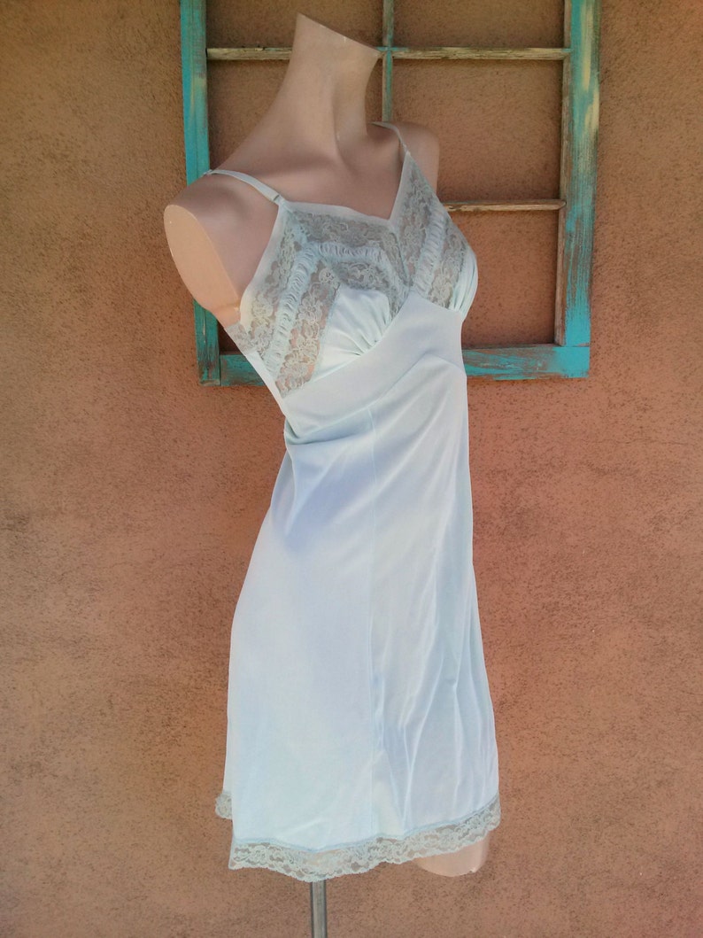 Vintage 1960s Lacy Green Slip 60s Lingerie B34 | Etsy