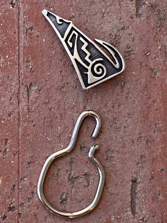 Vintage 1990s Sterling Silver Key Fob Native Howl… - image 4