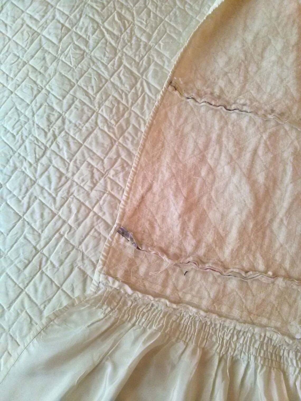 Vintage 1960s White Taffeta Bedspread Full Queen Etsy