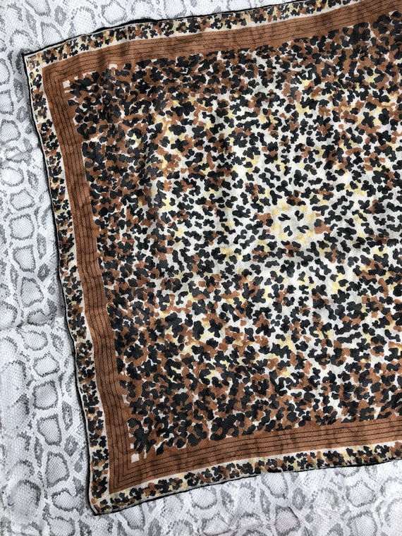 Vintage 1960s Leopard Print Scarf Silk Chiffon Square | Etsy