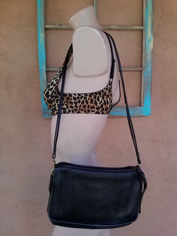 Vintage 1960s Black Coach Purse Crossbody Bag Bonn