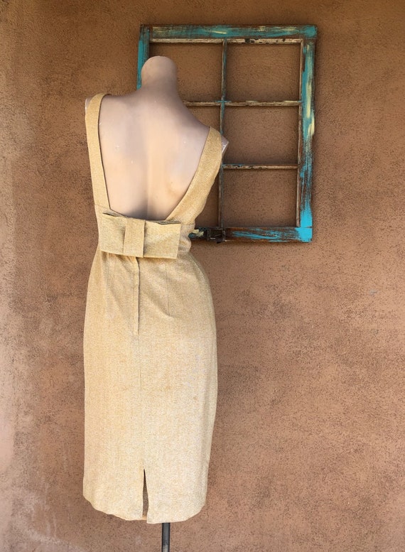 Vintage 1960s Gold Lurex Cocktail Dress Sz S - image 4