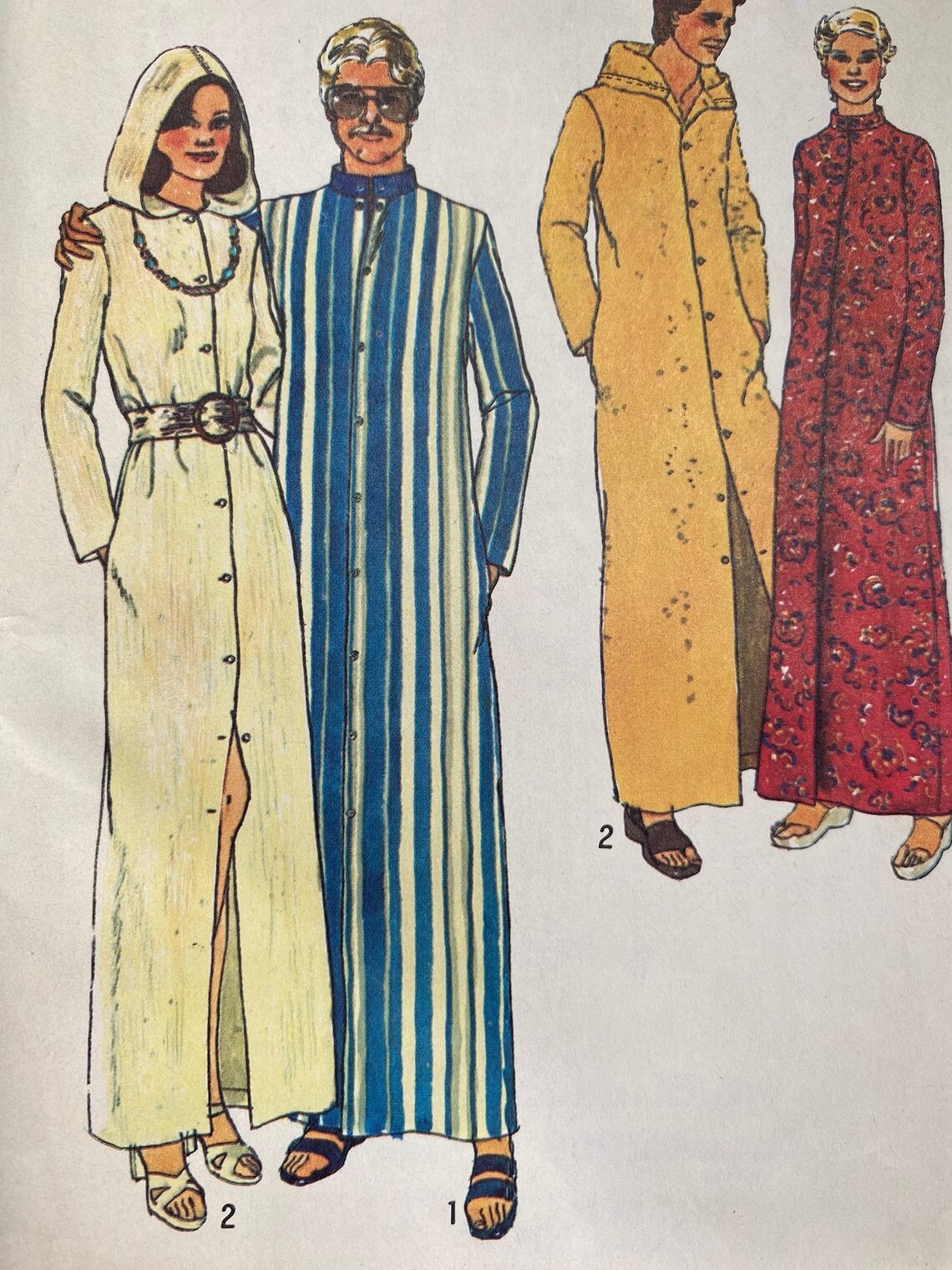 Vintage 1970s Hooded Beach Robe Caftan Pattern Simplicity 6060 Etsy