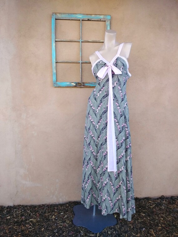 Vintage 1970s Maxi Dress Climax David Howard Sz M