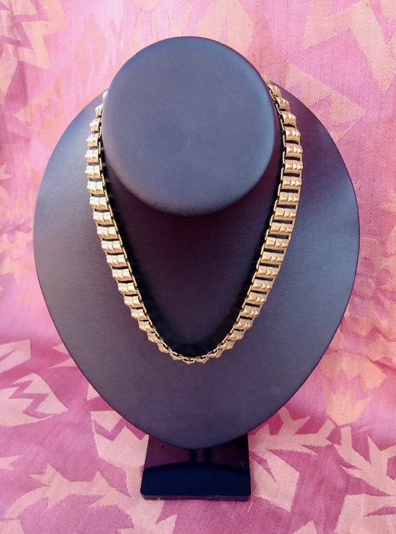Vintage 1940s Brass Necklace Isis Egyptian Reviva… - image 2