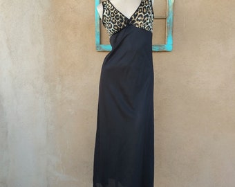 Vintage 1960s Leopard Print Nightgown Sz S M to B36