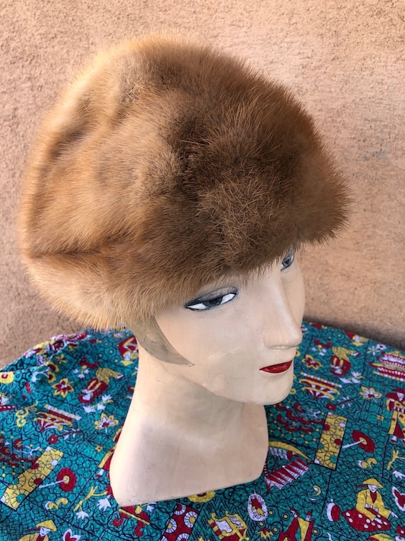 Vintage 1960s Mink Fur Hat Autumn Haze Sz S - Etsy display picture 3