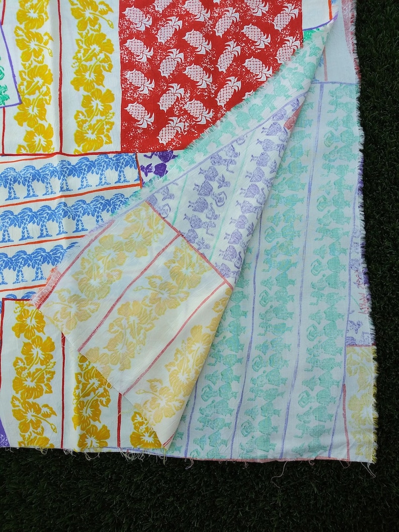 Vintage 1990s Rayon Fabric Jams World Hawaiian Novelty Print 2 Etsy