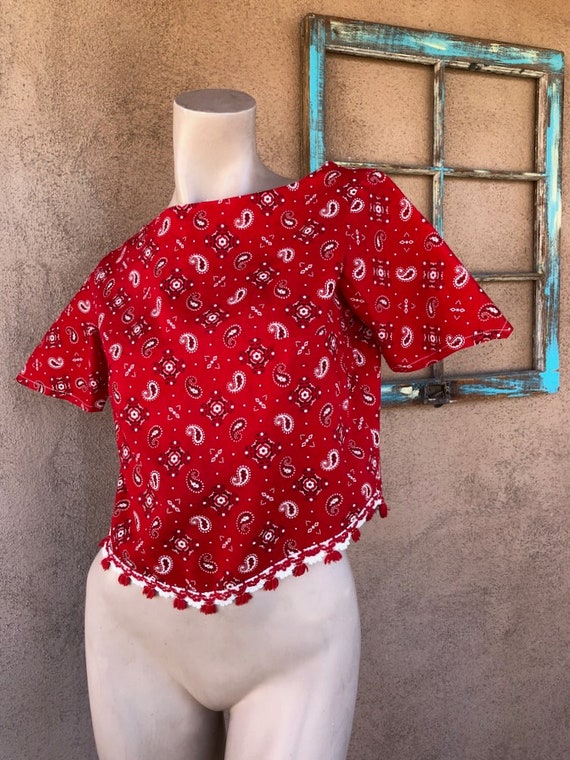 Blusas de pañuelo rojo clearance