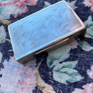 Scatola porta sigarette in argento rivestita in legno vintage anni '50