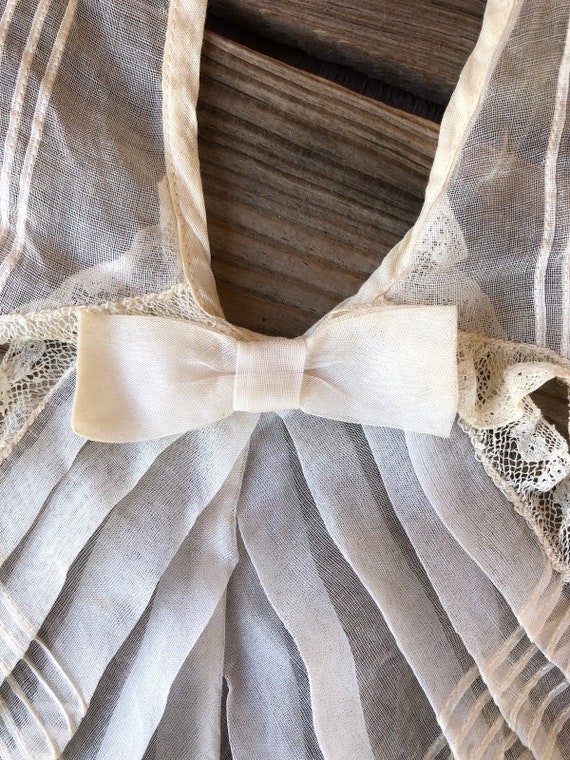 Vintage 1910s Silk Organza Jabot Collar Dickie De… - image 7