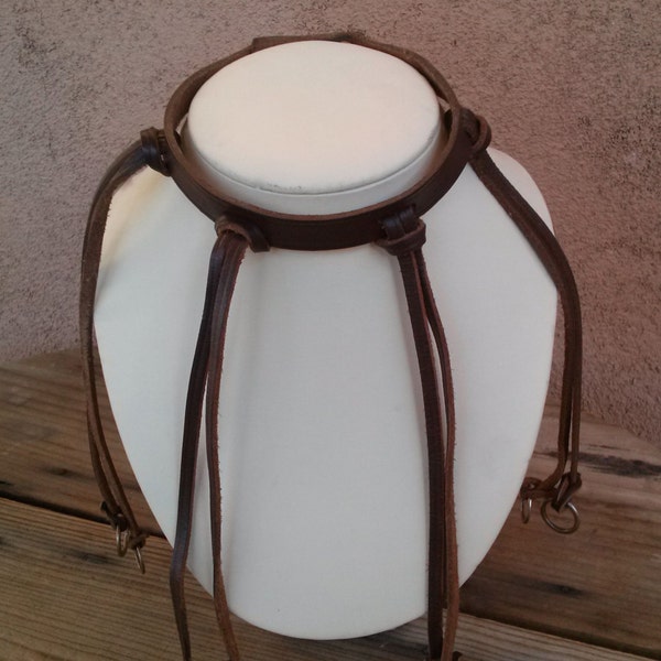 Vintage des années 1960 en cuir collier des années 60 Hippie ras de cou unisexe