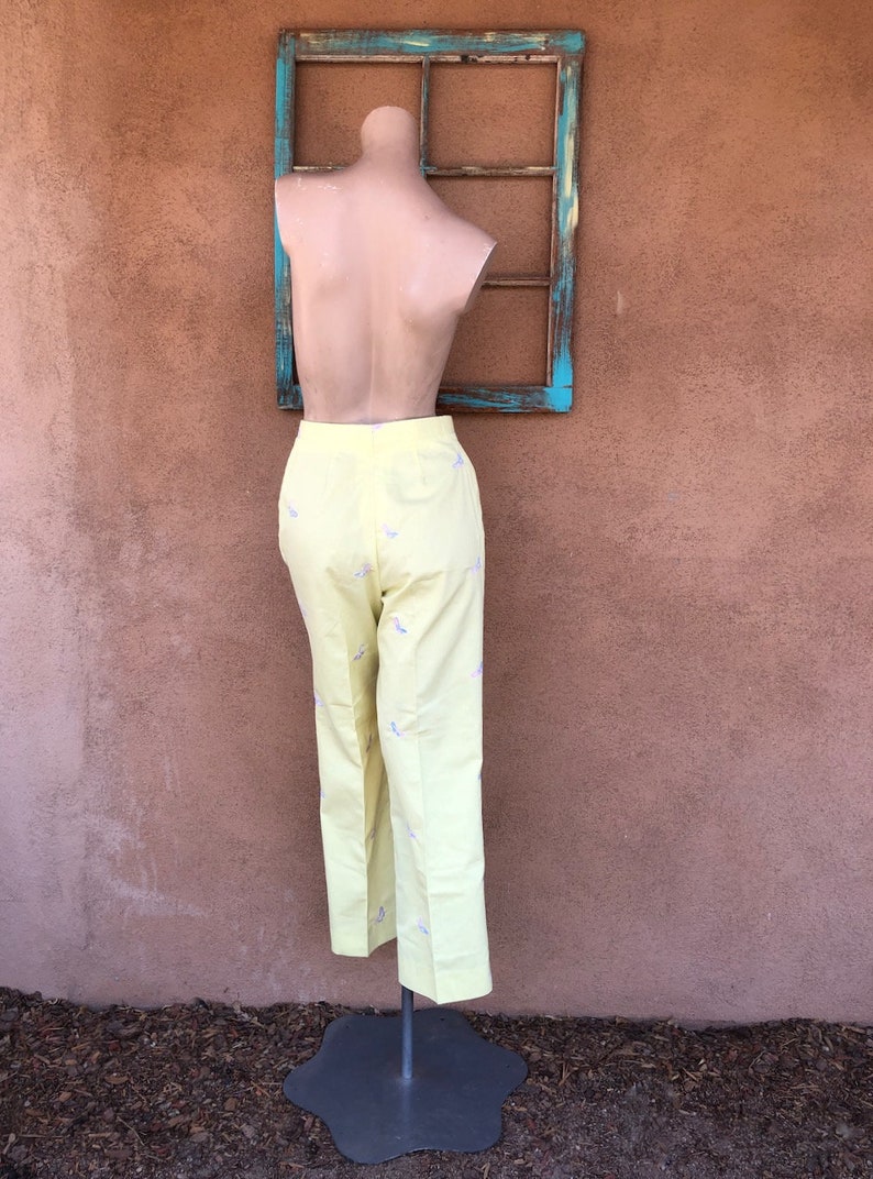 Vintage 1970s Yellow Golf Pants Butterflies W26 Inseam 29 Etsy
