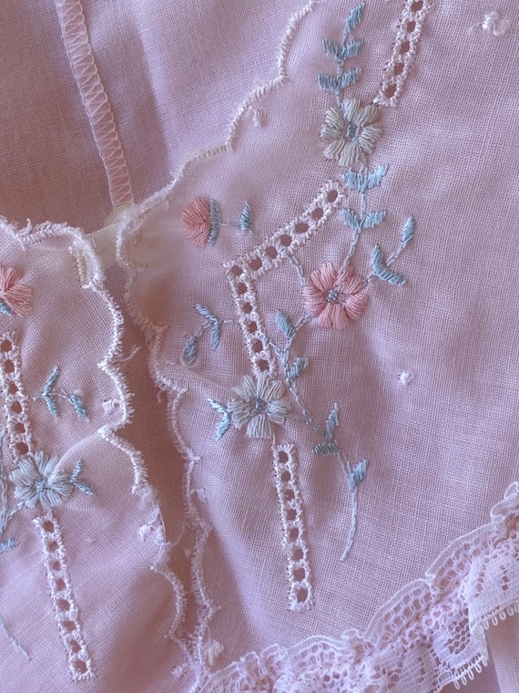 Vintage 1980s Pink Cotton Nightgown M-L up to B40 - image 6