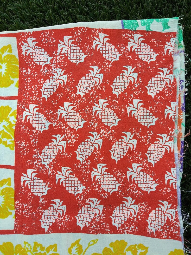 Vintage 1990s Rayon Fabric Jams World Hawaiian Novelty Print 2 Etsy