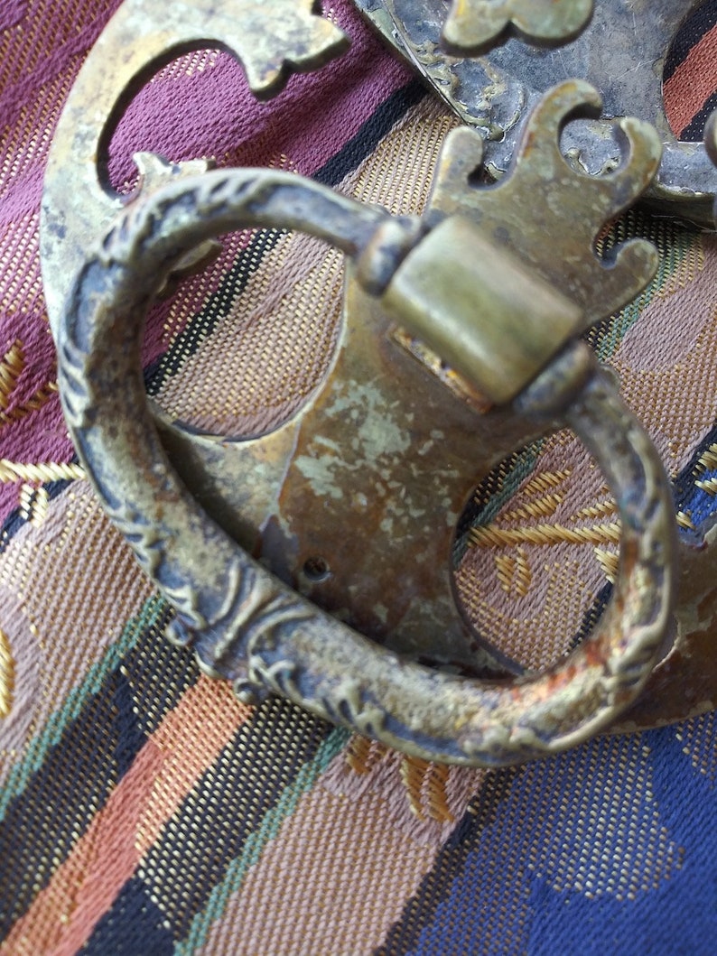 Vintage 1880s Drawer Pulls Doorknocker Handles Queen Anne Etsy