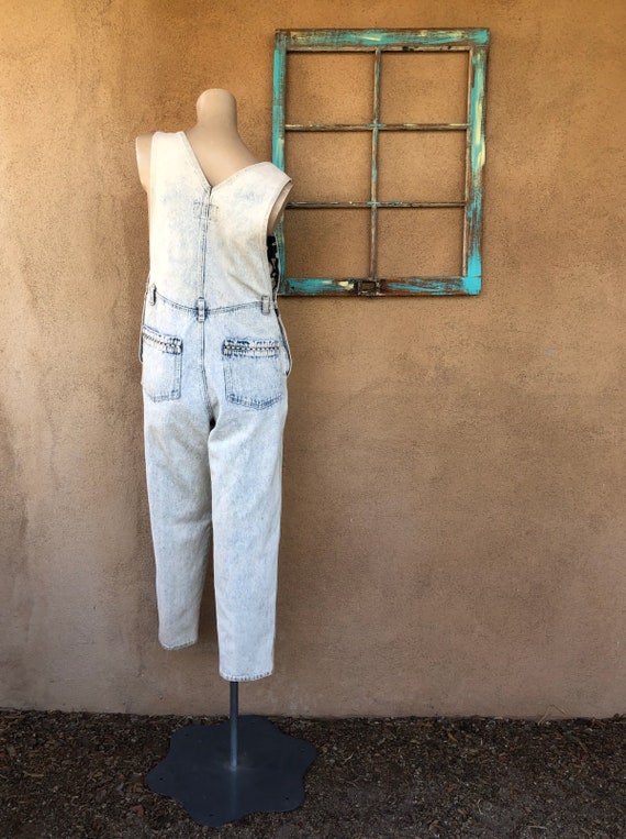 Vintage 1980s Acid Wash Overalls Sz M W32 - image 7