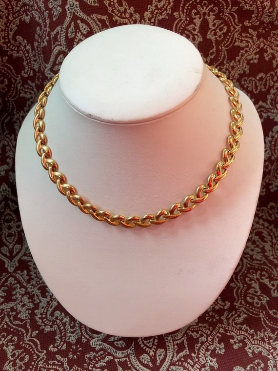 Vintage 1980s Gold Chain Necklace Signed Napier 1… - image 3