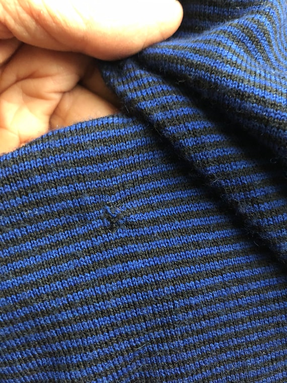 Vintage 1980s Striped Wool Top Shirt Albert Nipon… - image 10