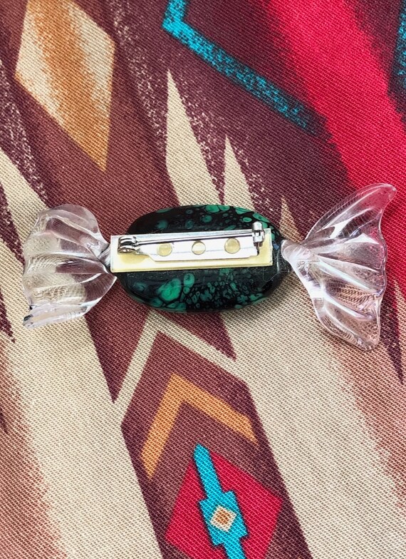 Vintage 1980s Italian Candy Brooch Murano Glass P… - image 7