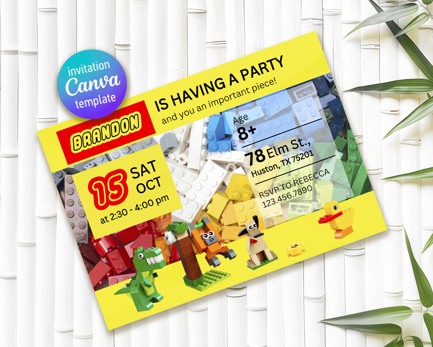 Legos Invitations Etsy