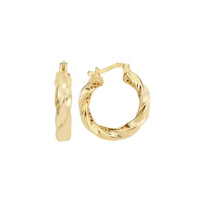 Twist Gold Hoop Earrings 4.34g Solid Gold Elegant Statement Jewelry