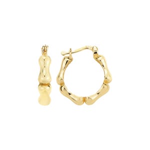 Wavy Gold Hoop Earrings 3.64g Solid Gold Elegant Statement Jewelry