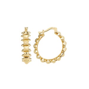 Spike Gold Hoop Earrings 6.00g Solid Gold Bold Statement Jewelry