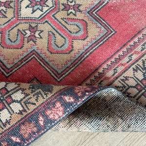 4x8 Red Blue Green Vintage Rug, 4x8 Natural Turkish Rug, Oushak Living Room Bedroom Kitchen Kids Entry Wool Area Rug,Home Decor,4.3x8.5 Ft