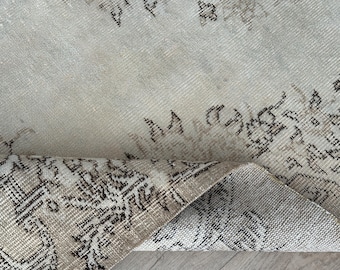 Unique 6x9 Beige Faded Brown Blue Turkish Rug,6x9 Natural Vintage Rug,Oushak Living Room Bedroom Kitchen Kids Entry Wool Area Rug,5.6x9.4 Ft
