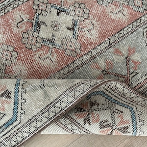 4x8 Red Blue Green Beige Turkish Rug, 4x8 Natural Vintage Rug, Oushak Living Room Bedroom Kitchen Kids Entry Wool Rug,Home Decor,4.1x7.8 Ft