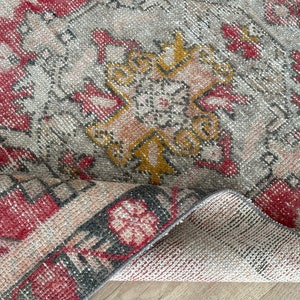 3x9 Red Blue Navy Beige Green Oushak Runner, 3x9 Turkish Runner, Vintage Living Room Bedroom Kitchen Kids Entryway Rug,Home Decor,3.0x8.7 Ft