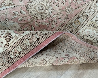 10x12 Pİnk Blue Brown Beige Oversize Persian Anatolian Vintage Rug,Living Room Bedroom Kitchen Entry Natural Wool Rug,Home Decor,9.8x12.0 Ft