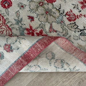 3x6 Red Beige Blue Green Vintage Runner, 3x6 Turkish Runner, Oushak Living Room Bedroom Kitchen Kids Entry Natural Rug,Home Decor,3.0x5.6 Ft