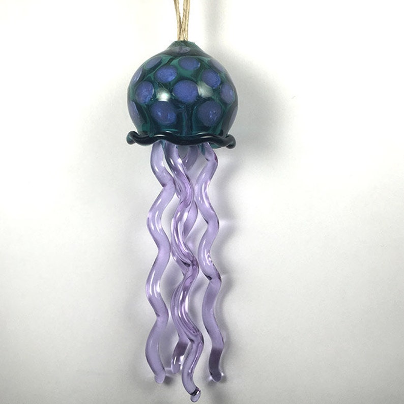Jellyfish blown glass ornament wind chime sun catcher Etsy