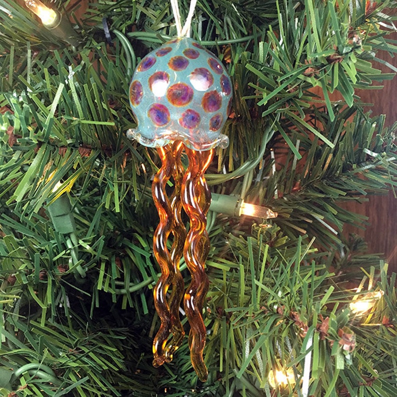 Jellyfish blown glass ornament wind chime sun catcher Etsy