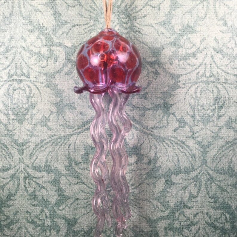 Jellyfish blown glass ornament wind chime sun catcher Etsy