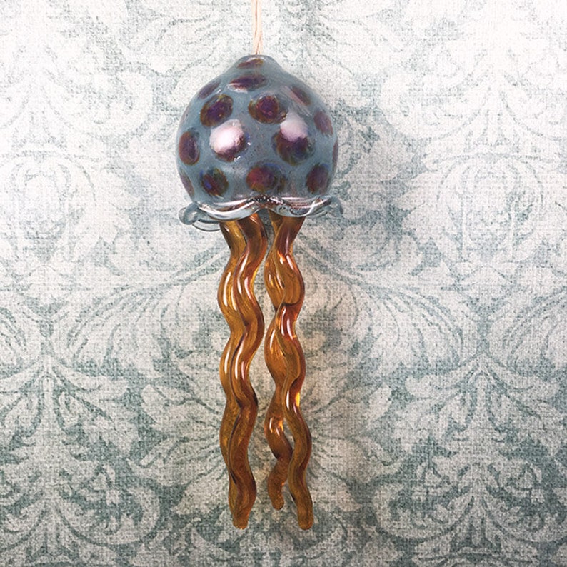 Jellyfish blown glass ornament wind chime sun catcher Etsy