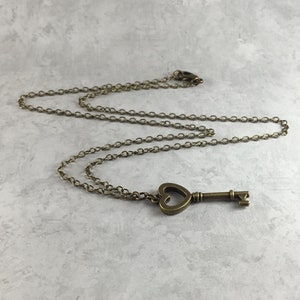 Skeleton Key Cottagecore Necklace with Antiqued Brass