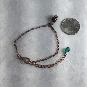 Tiny Pinecone Cottagecore Bracelet with Antiqued Copper image 3