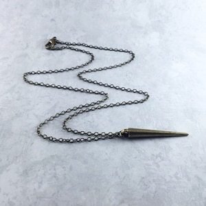 Spike Dark Academia Necklace with Antiqued Brass