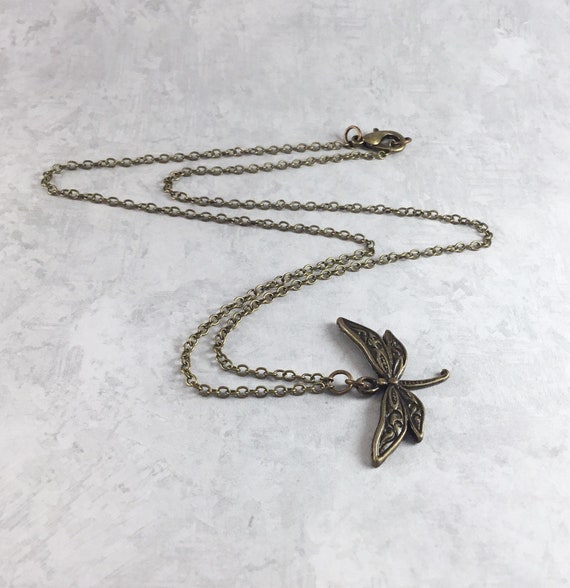 Autumn Forest Fairy Skeleton Key Necklace - Fantasy Key / Cottagecore Jewelry / Fairy Necklace / Fairycore / Goblincore / Pagan Jewelry