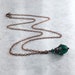 Emerald Green Dark Academia Necklace with Antiqued Copper 