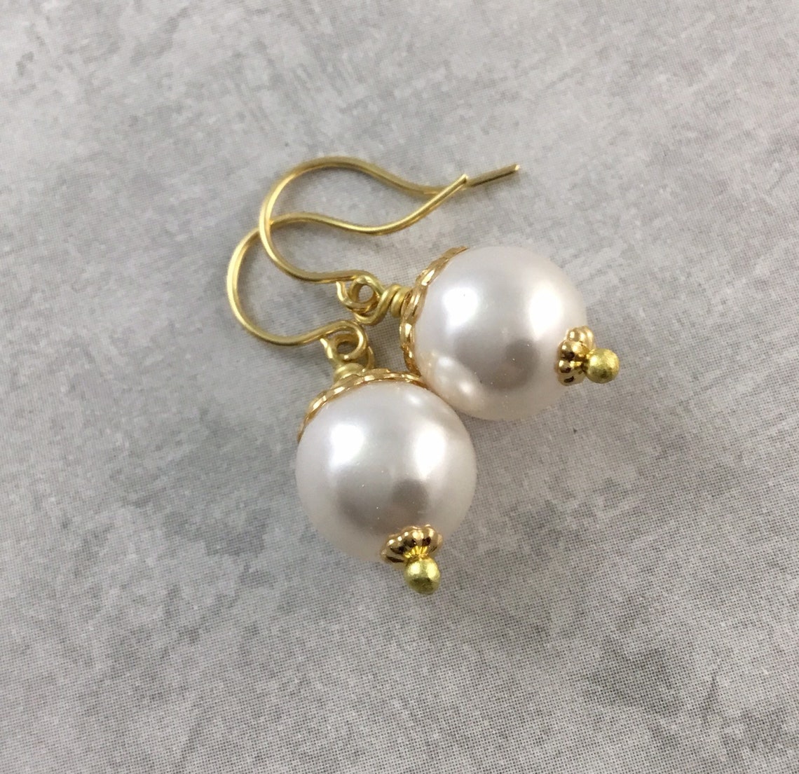 Gold and White Pearl Coquette Aesthetic Earrings Etsy Australia