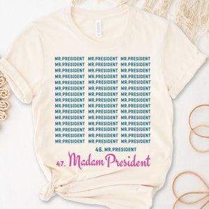 Madam President 2024 Election Shirt harris walz shirt kamala Harris shirt she the president madame president Democrat Voting Vote Shirt